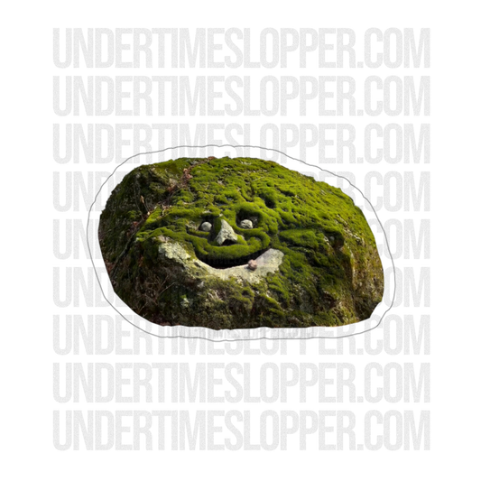 "Imagine me saying this with a funny voice" Rock Sticker | Official Undertime Slopper Sticker