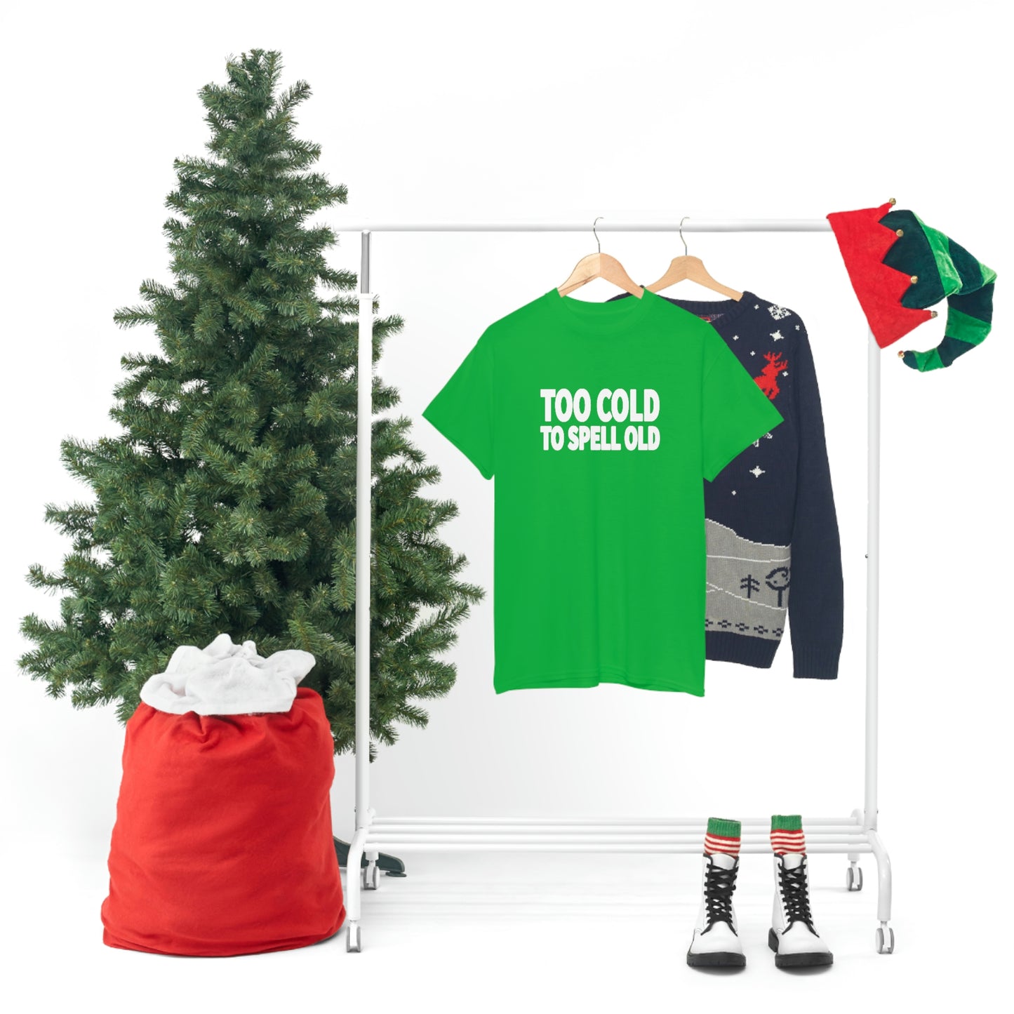 Too Cold To Spell Old (White Text) | Official Undertime Slopper Merch