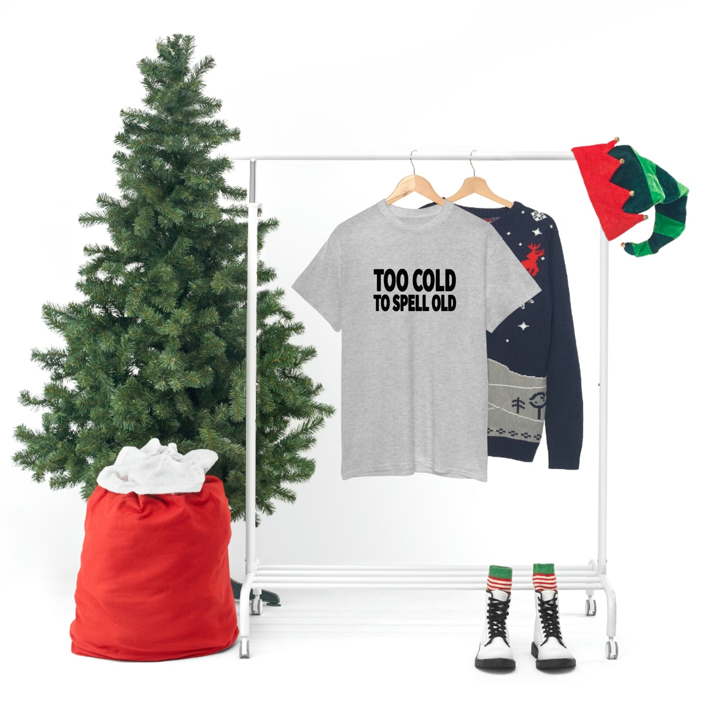 Too Cold To Spell Old (Black Text) | Official Undertime Slopper Merch